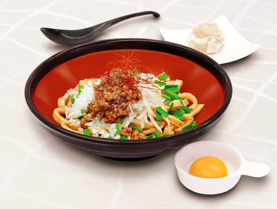 汁なし麻辣うどんと焼売